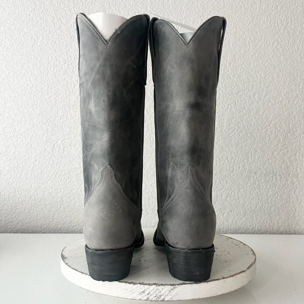 Lane EMMA JANE Womens Cowboy Boots 7.5 Gray Leather Western Cowgirl Mid Calf - Picture 3 of 13